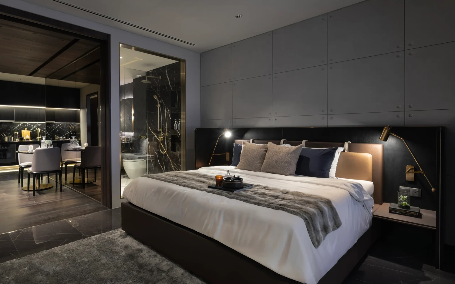 Master bedroom suite at CloutHaus Residences
